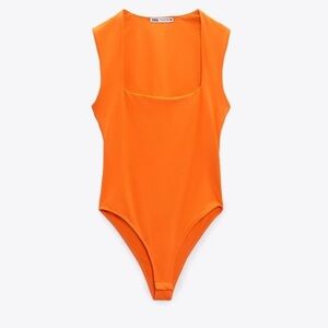 Zara orange bodysuit